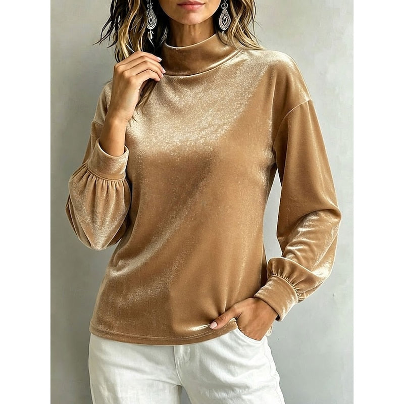 Clarice | Elegant Mock Neck Bluse