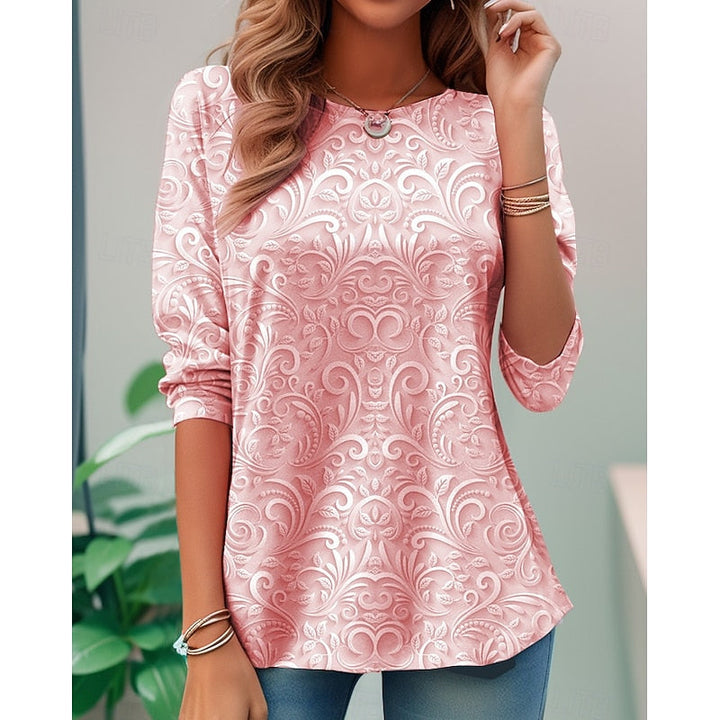 Noelle | Elegant Blomster Langærmet Tunika Top