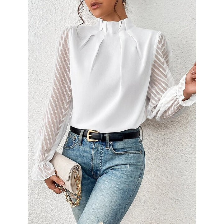 Elspeth | Elegant Højhalset Bluse