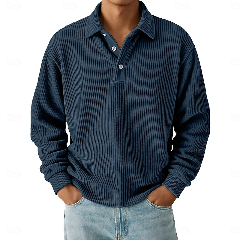 Wallace | Tekstureret Langærmet Polo Shirt