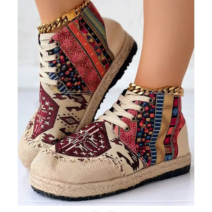 Talia | Boho Mønstret Højtop Sneakers