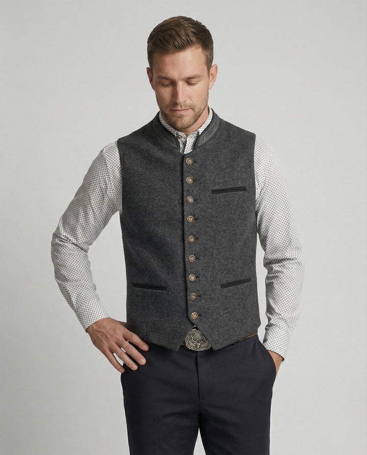 Frederik | Traditionel Stående Krave Vest