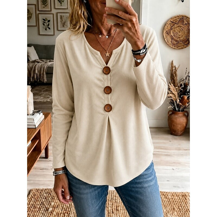 Katherine | Knapper V-Hals Top