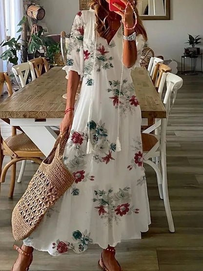 Sommer | Ubesværet Boho Flatterende Kjole