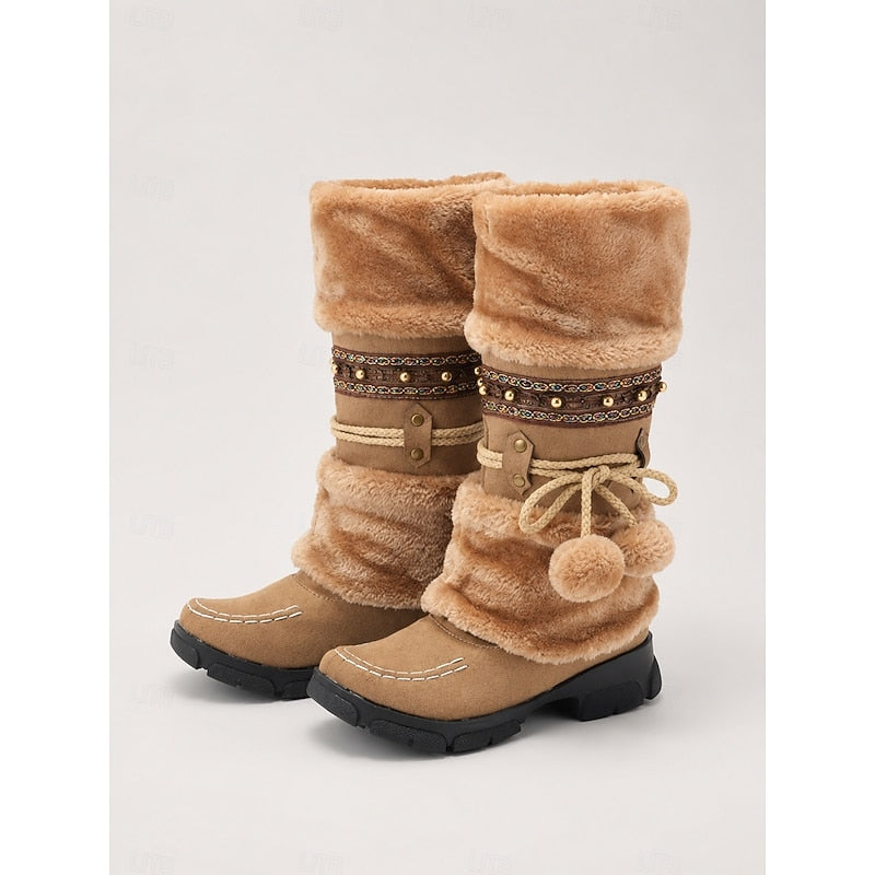 Wren | Cozy Boho Mid-Calf Vinterstøvler
