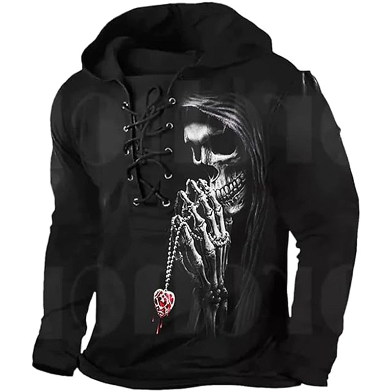 Cole | Halloween Snøre Skelet Hoodie