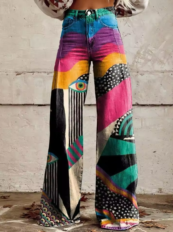 Kelly | Elegant Flared Pants Boho Chic Bukser