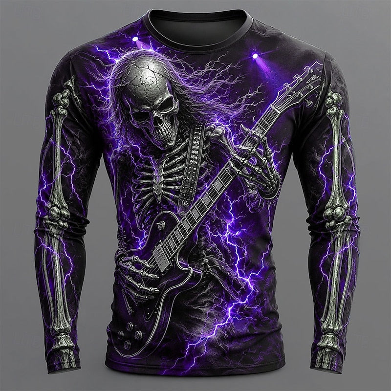 Ronan | Skelet Guitar Halloween Langærmet T-shirt