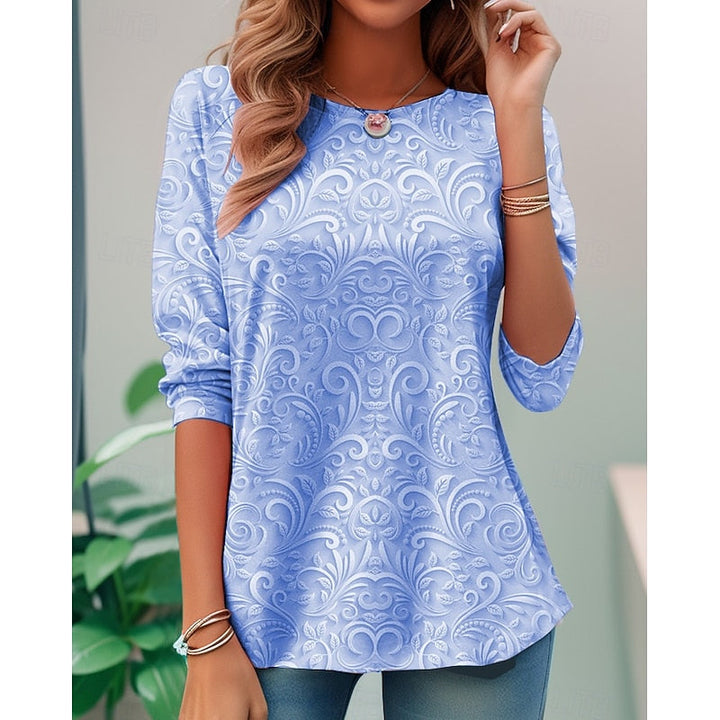Noelle | Elegant Blomster Langærmet Tunika Top