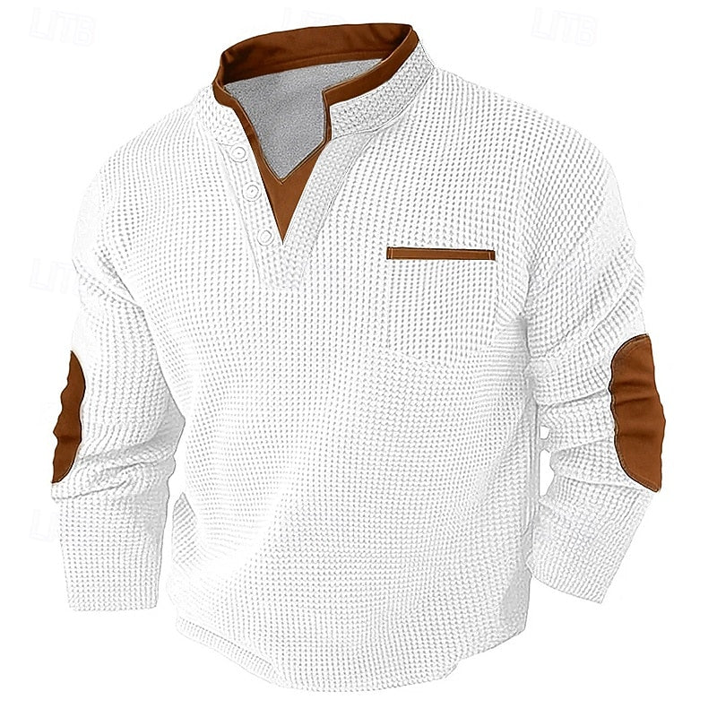 Russell | Tekstureret Waffle Henley Skjorte