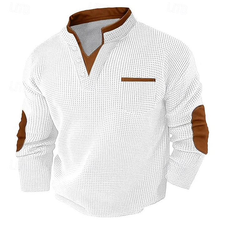 Russell | Tekstureret Waffle Henley Skjorte