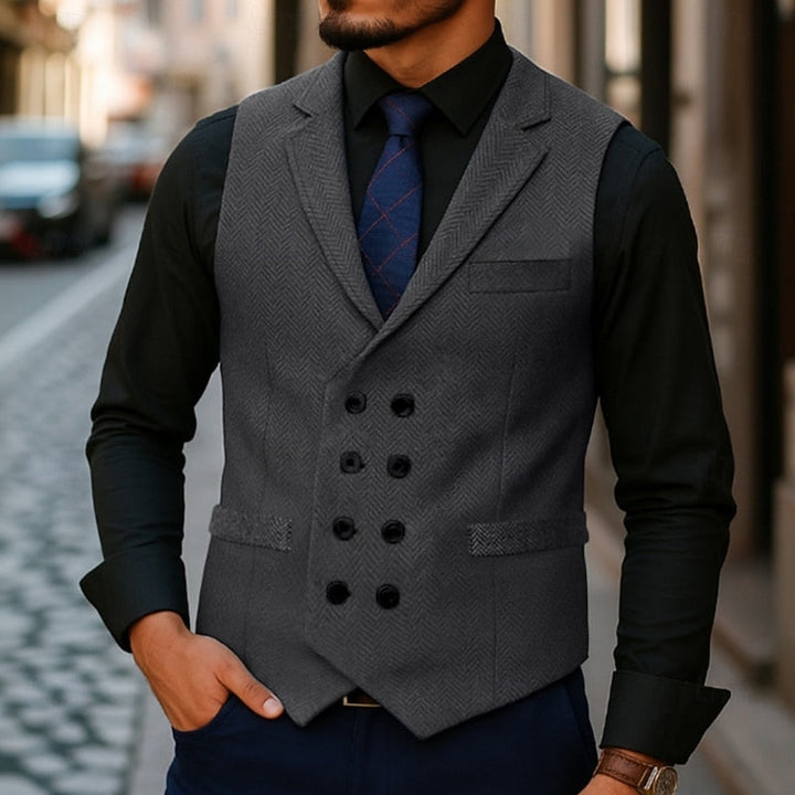 Bennett | Dobbeltradet Herringbone Vest