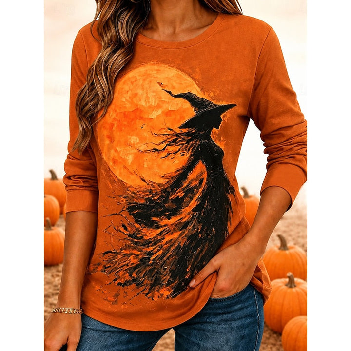 Fern | Halloween Heks Grafik Langærmet Top