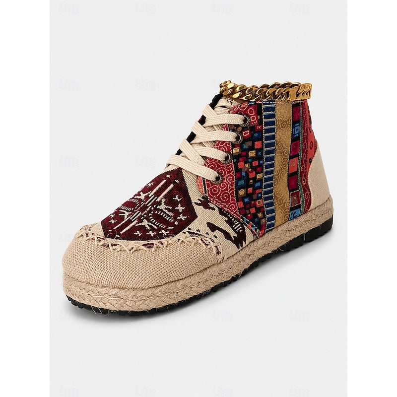 Talia | Boho Mønstret Højtop Sneakers