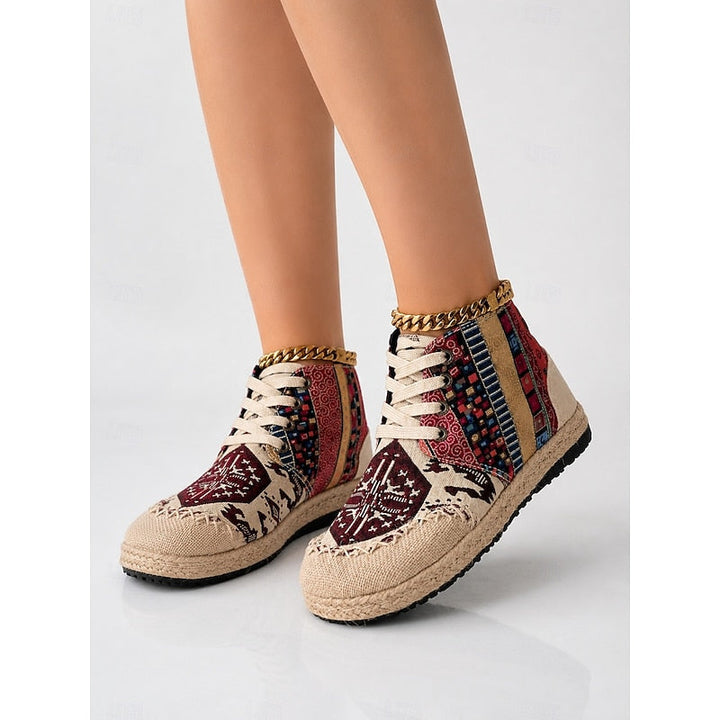 Talia | Boho Mønstret Højtop Sneakers
