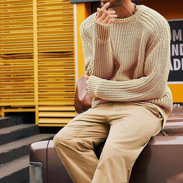 Franklin | Ribbet Rundhalset Sweater