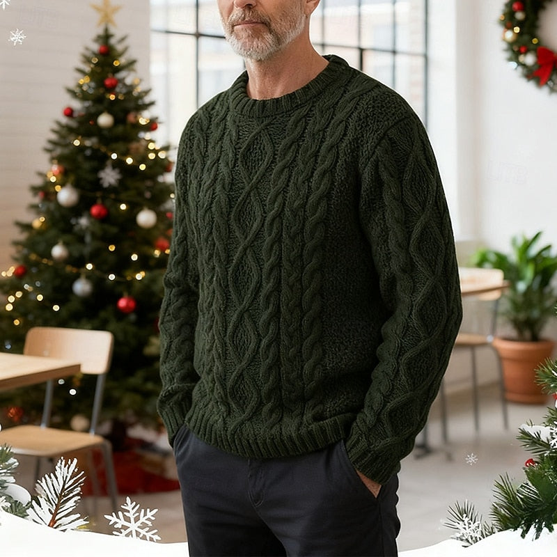Ellis | Kabelstrikket Crew Neck Sweater