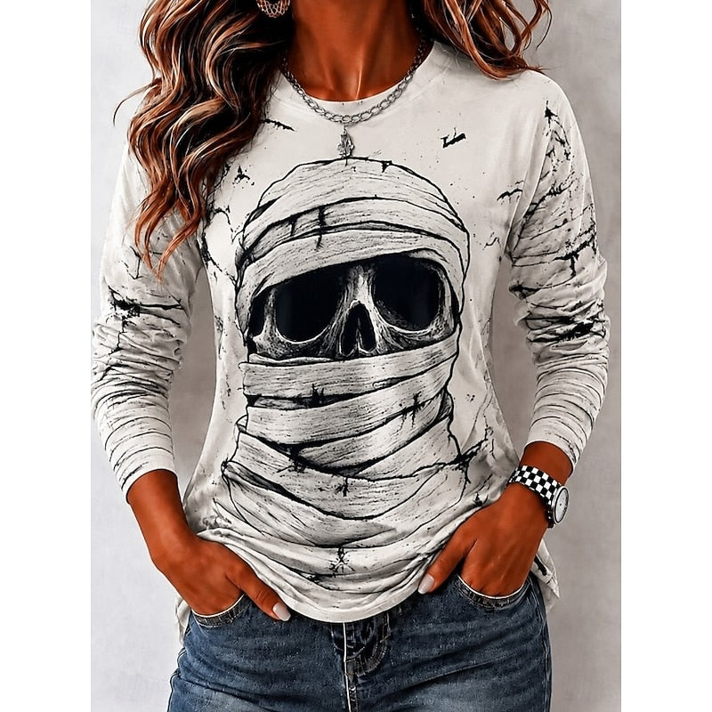 Selene | Halloween Kranium Langærmet Top