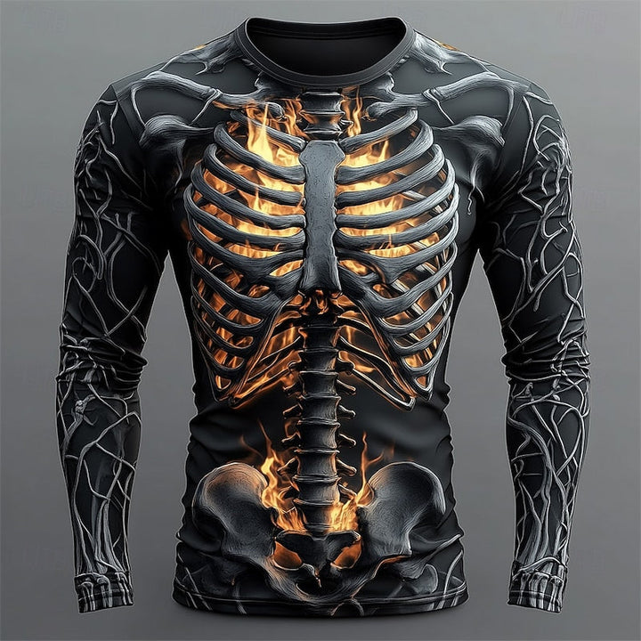 Jasper | Flamme Skelet Halloween Langærmet T-shirt