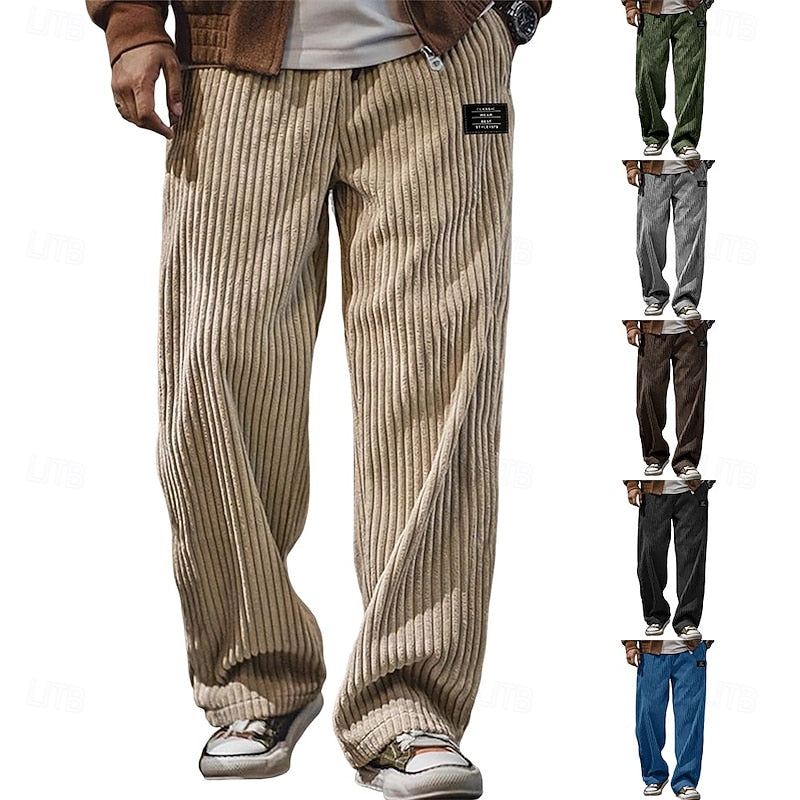 Bryson | Afslappede Ribbet Bredbenede Bukser
