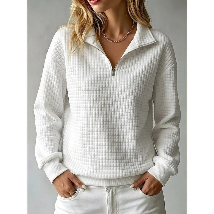 Juliana | Tekstureret Halv-Zip Pullover