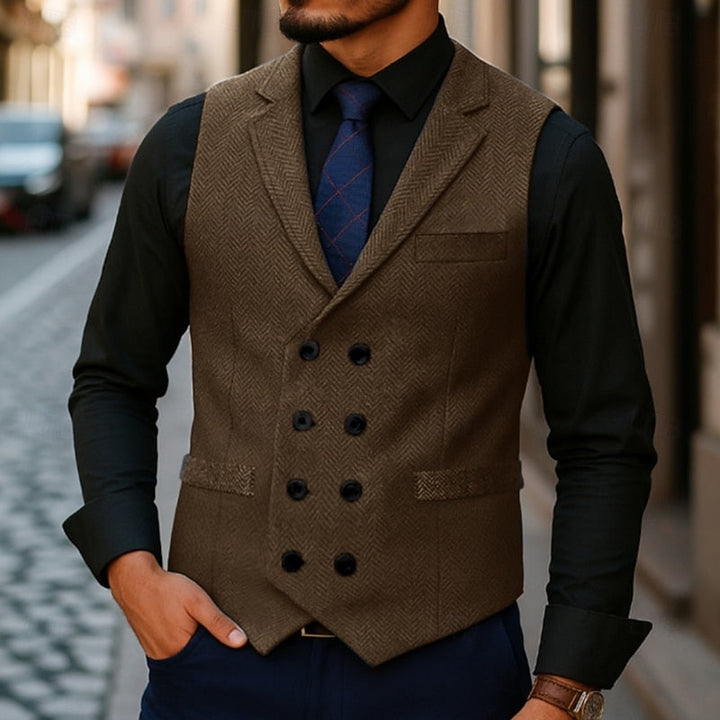 Bennett | Dobbeltradet Herringbone Vest