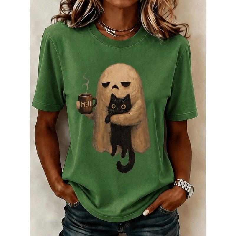 Phoebe | Spøgelseskat Halloween T-shirt