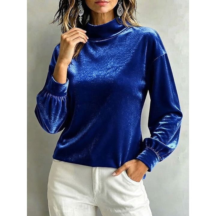 Clarice | Elegant Mock Neck Bluse