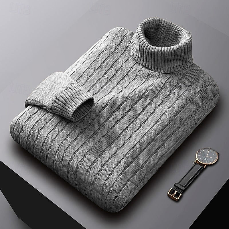 Rhys | Kabelstrikket Turtleneck Sweater