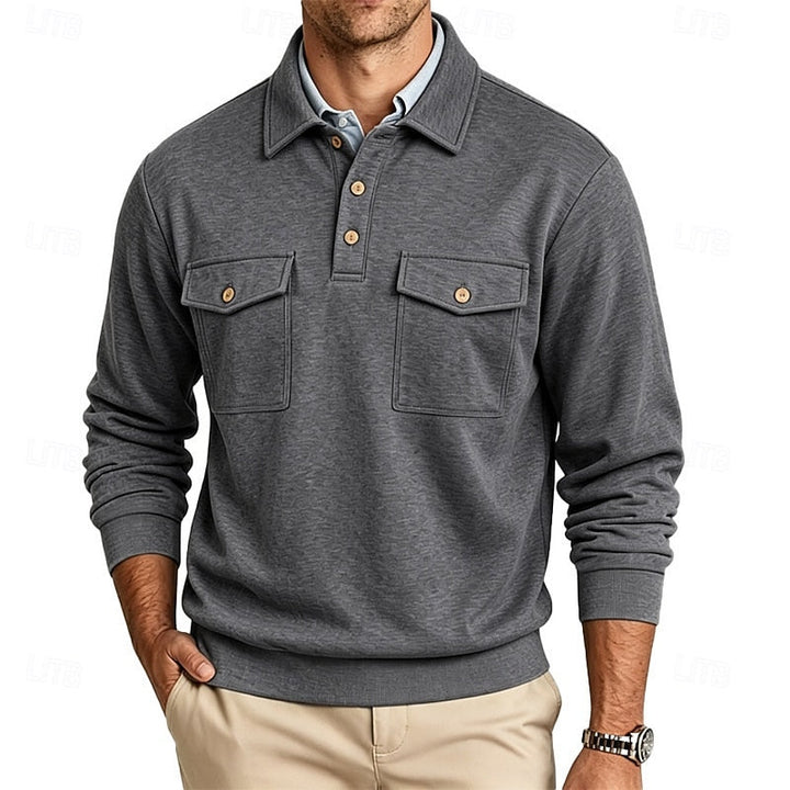 Harold | Raffineret Langærmet Pocket Polo Skjorte