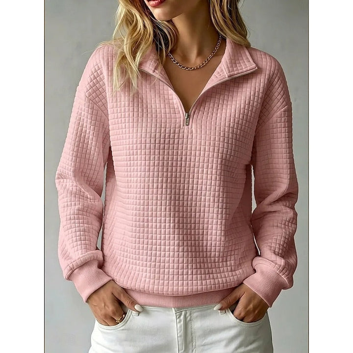 Juliana | Tekstureret Halv-Zip Pullover