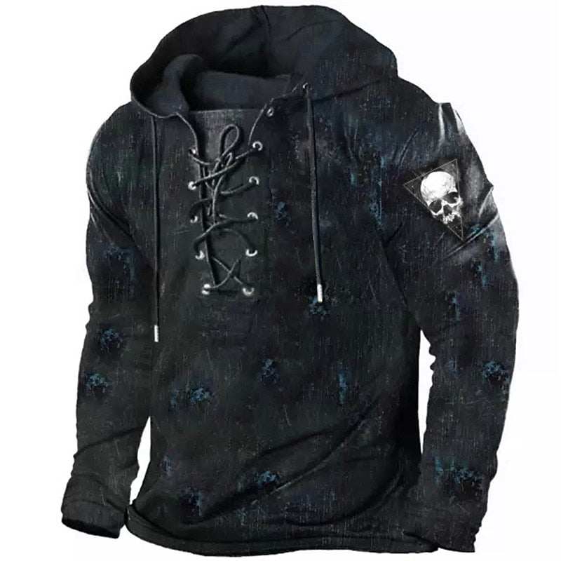 Cole | Halloween Snøre Skelet Hoodie