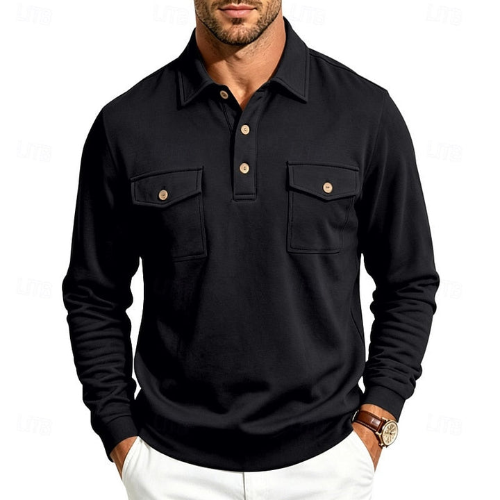 Harold | Raffineret Langærmet Pocket Polo Skjorte