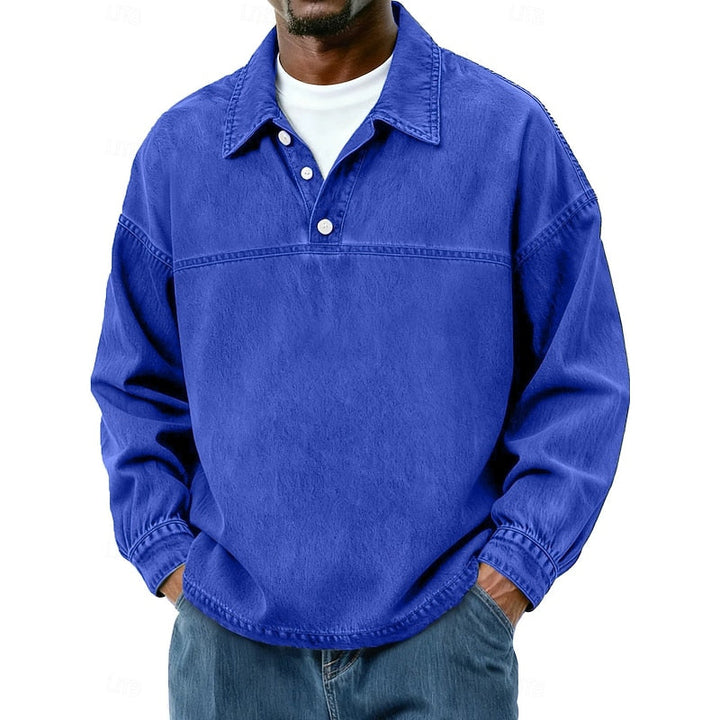 Gabriel | Vasket Langærmet Polo Shirt